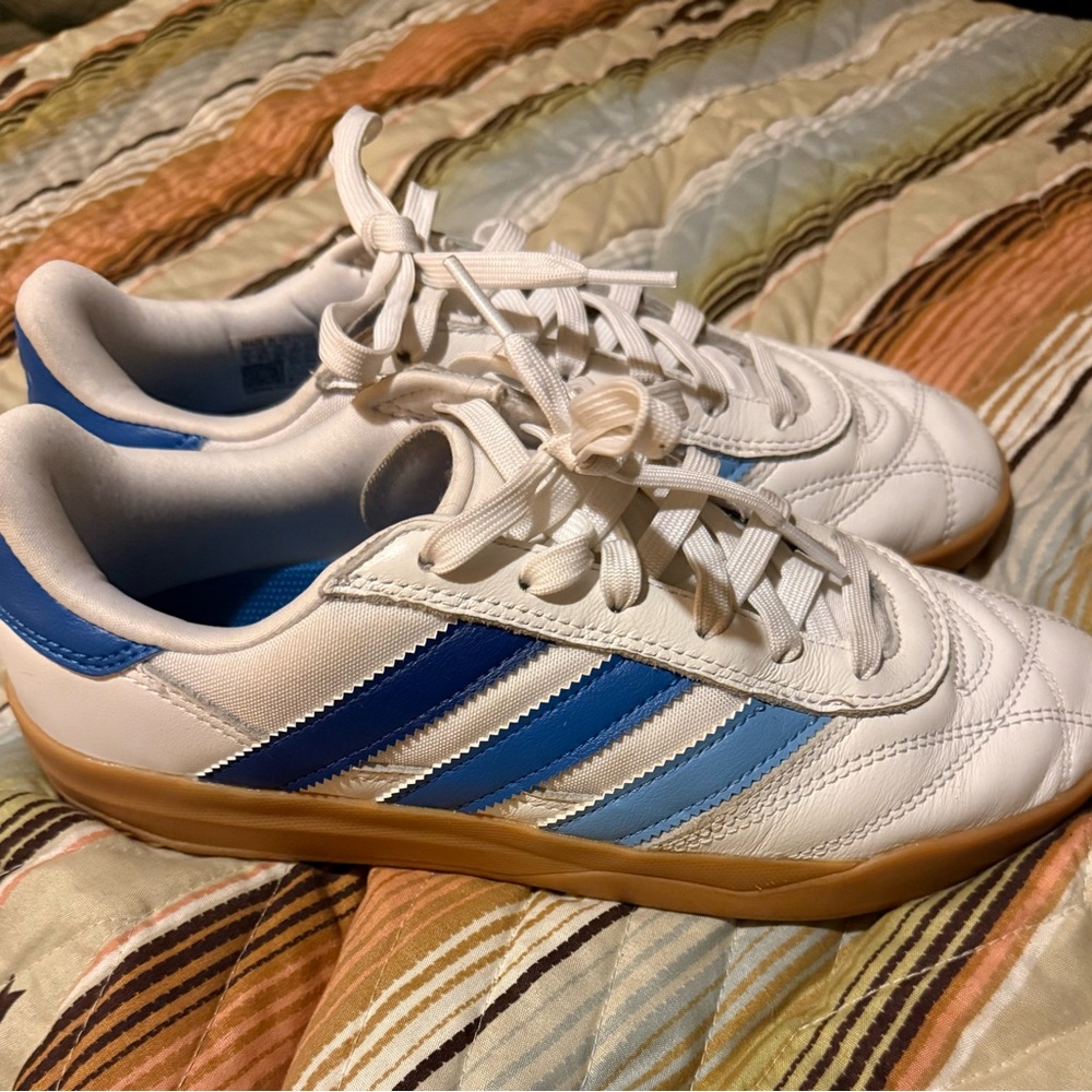 Adidas White and Blue Copa Skateboarding Sneakers